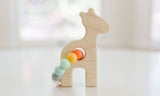 Giraffe Grasping Wooden Baby Toy with Teething Beads: CONFETTI - The Regal Find