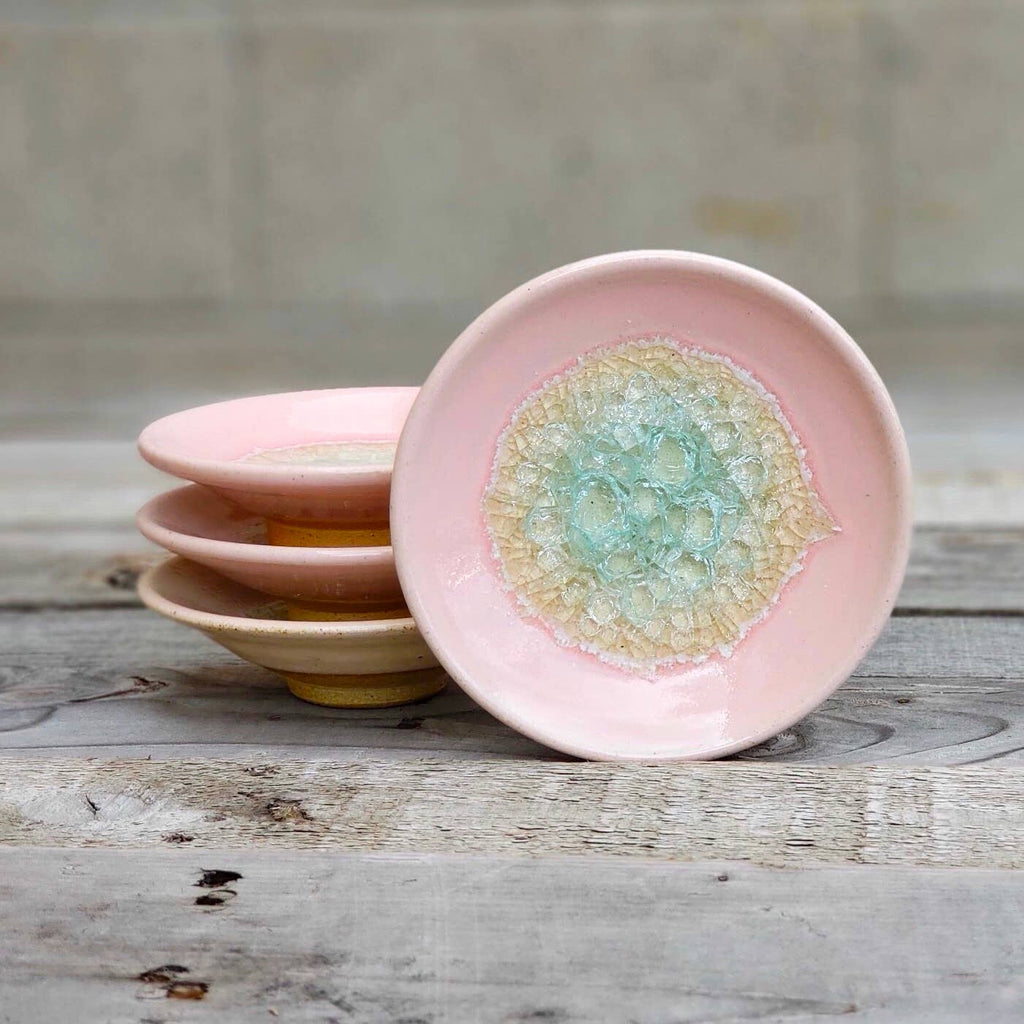 Handmade Ring Dish - Wasabi Dipping Dish - Pale Pink - The Regal Find