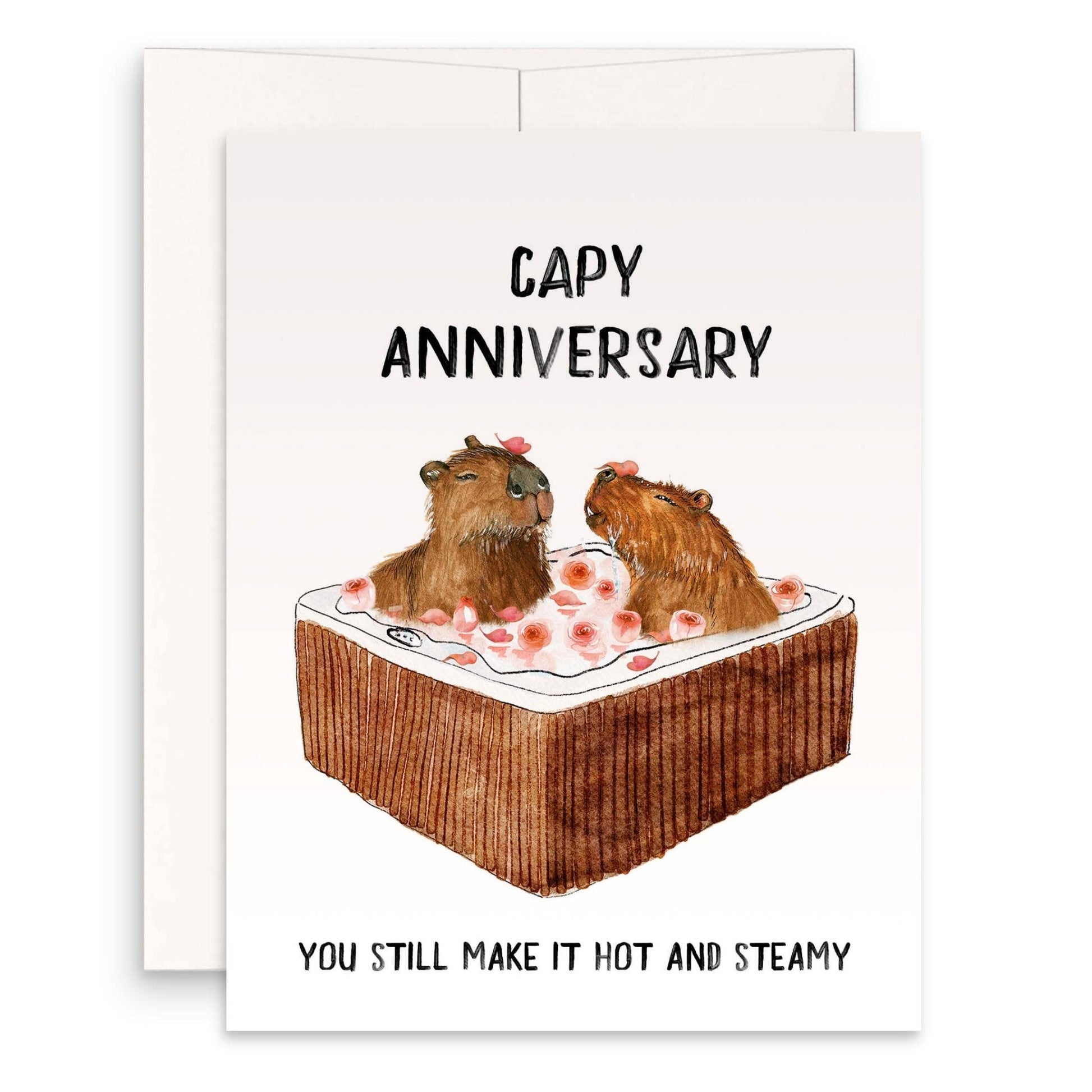 Hot Tub Capybara - Funny Anniversary Card - The Regal Find