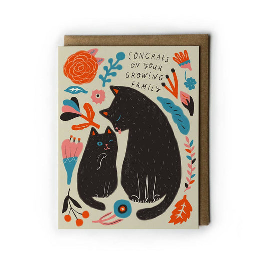Kitty Congrats on Your Growing Family Baby Greeting Card - The Regal Find