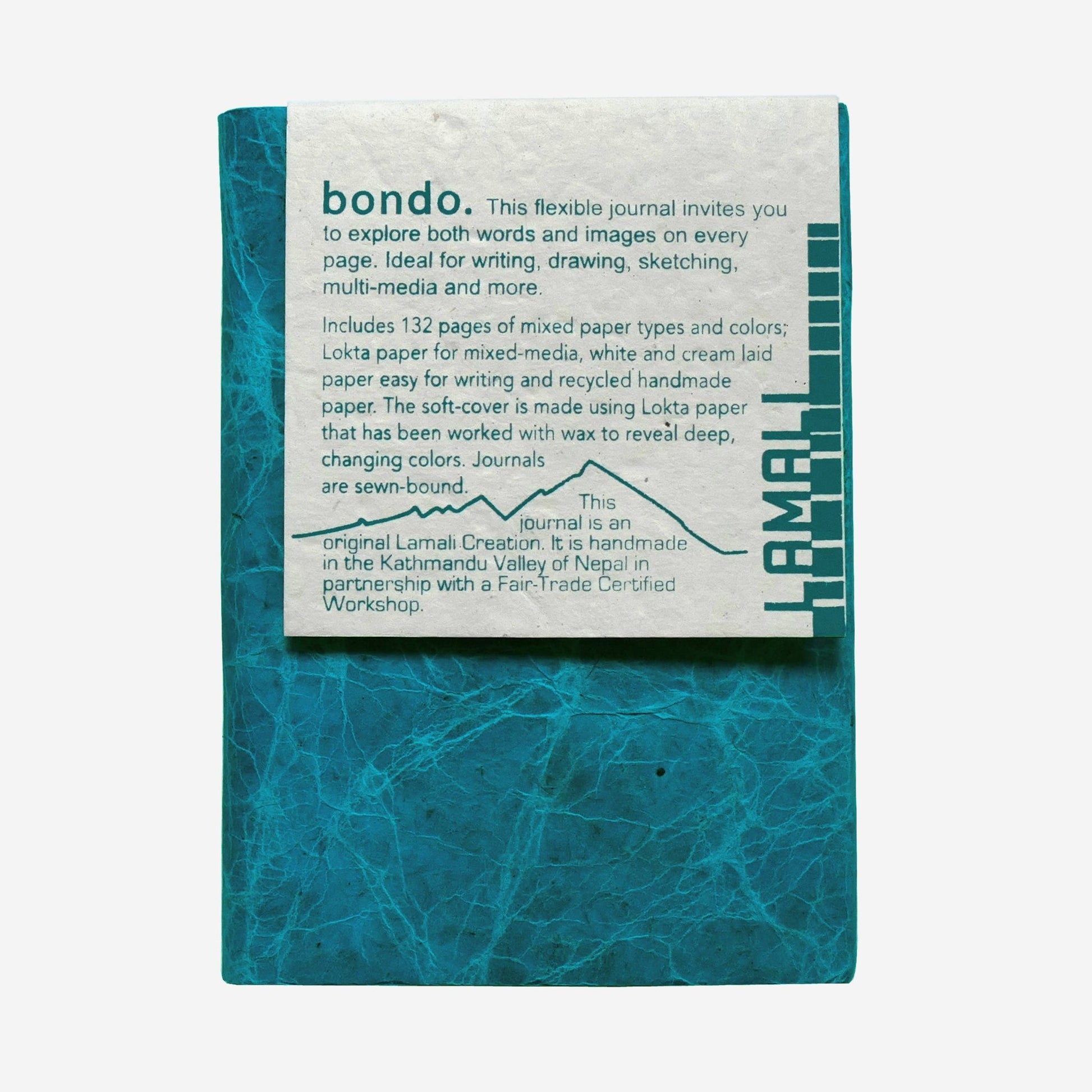 LAMALI Bondo Soft - Cover Handmade Journals: Blue - The Regal Find