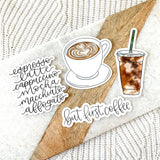 Latte Art Coffee Mug Sticker 2.5x2.5in. - The Regal Find