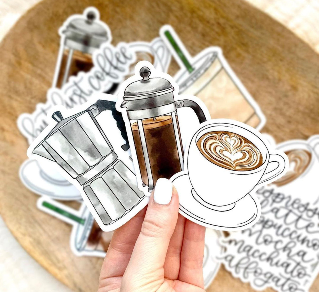 Latte Art Coffee Mug Sticker 2.5x2.5in. - The Regal Find