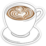 Latte Art Coffee Mug Sticker 2.5x2.5in. - The Regal Find