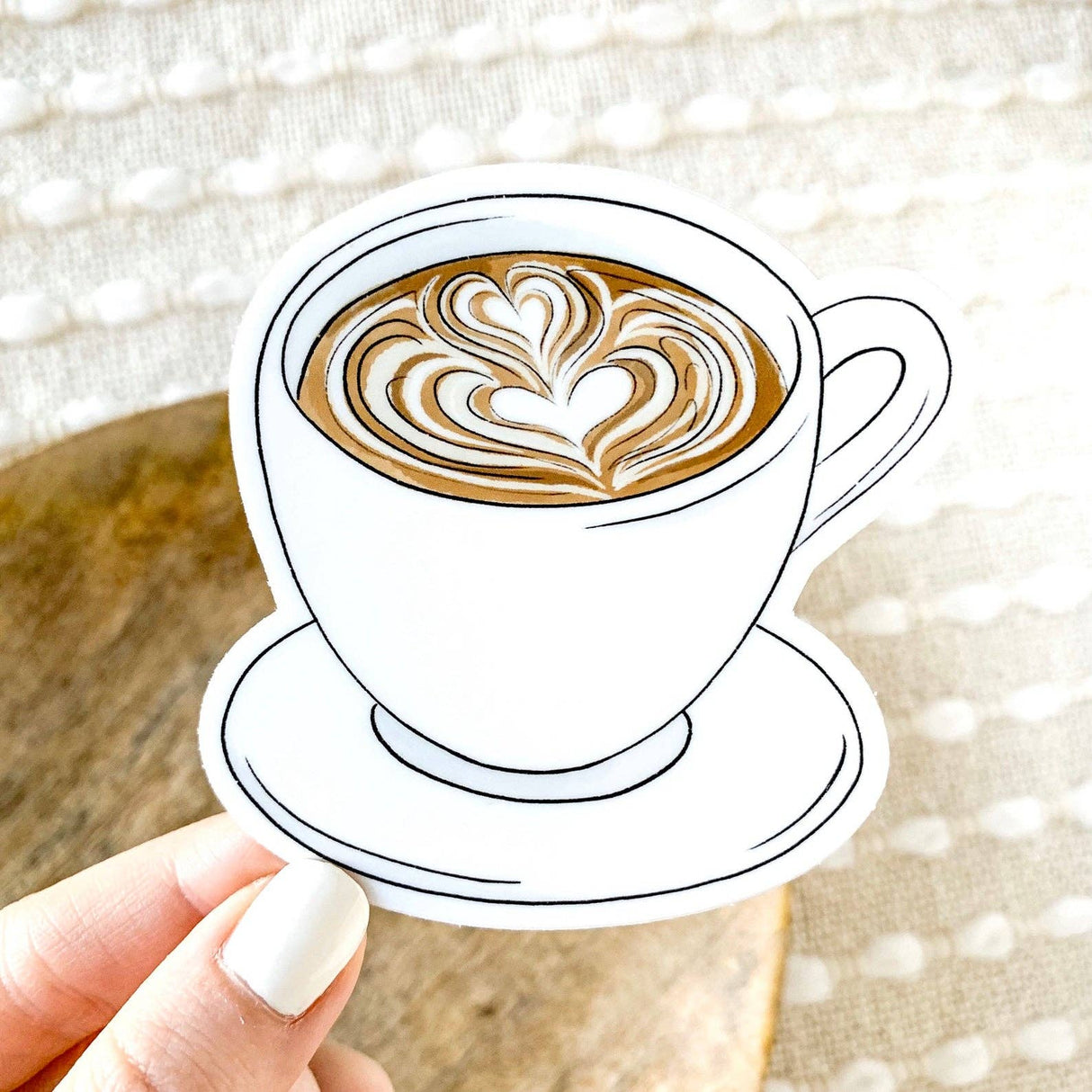 Latte Art Coffee Mug Sticker 2.5x2.5in. - The Regal Find