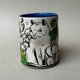 Lucky Cat & Houseplant Cup - Large - The Regal Find