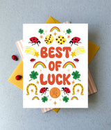 Lucky Charms (Dice, Ladybugs, Clovers) Good Luck Card - The Regal Find