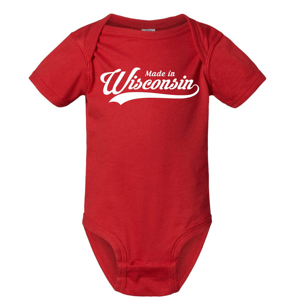 Made in Wisconsin Babie/Toddler Onesie: Red / 6 Month - The Regal Find