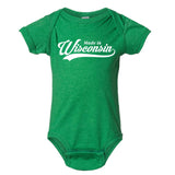 Made in Wisconsin Babie/Toddler Onesie: Red / New Born - The Regal Find