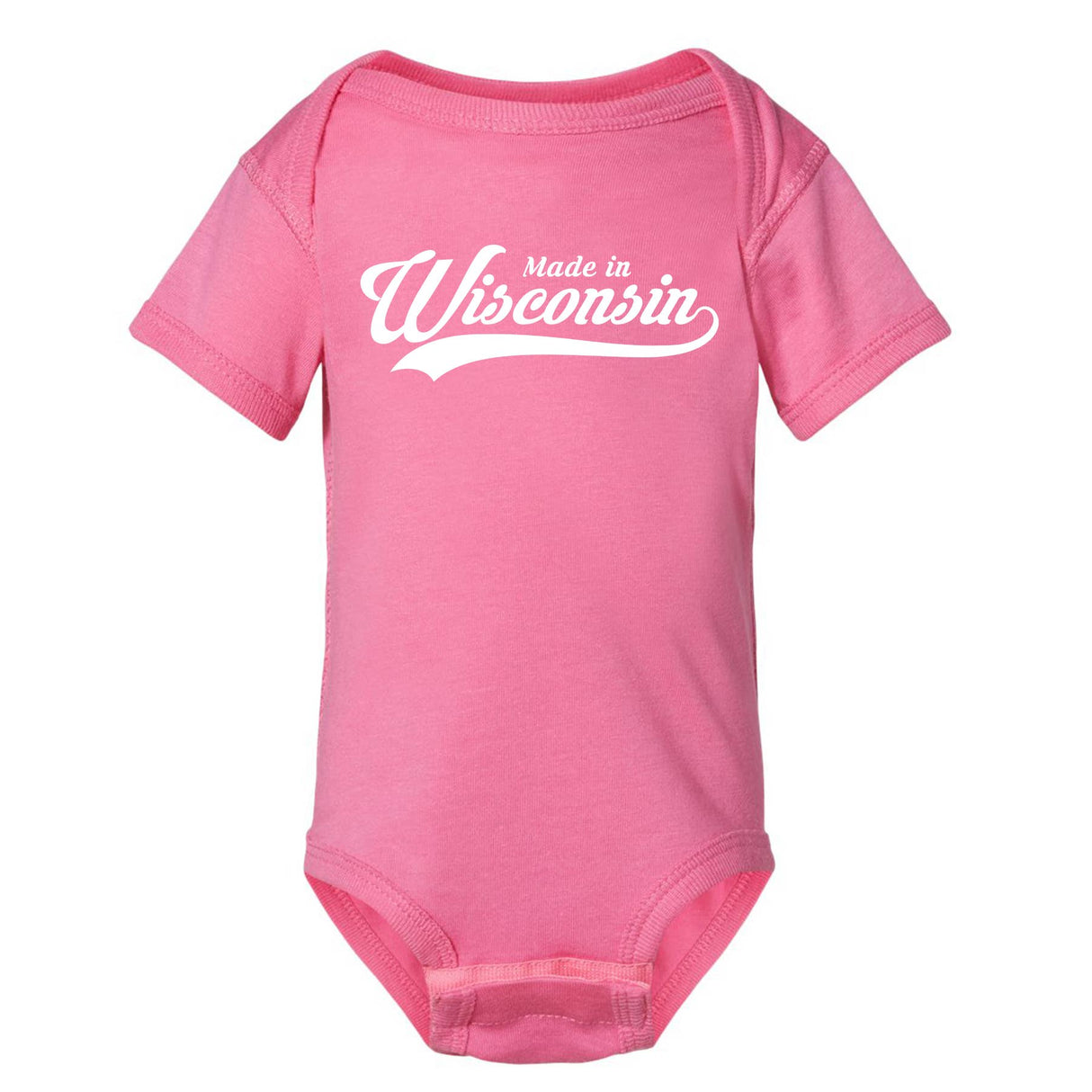 Made in Wisconsin Babie/Toddler Onesie: Red / New Born - The Regal Find