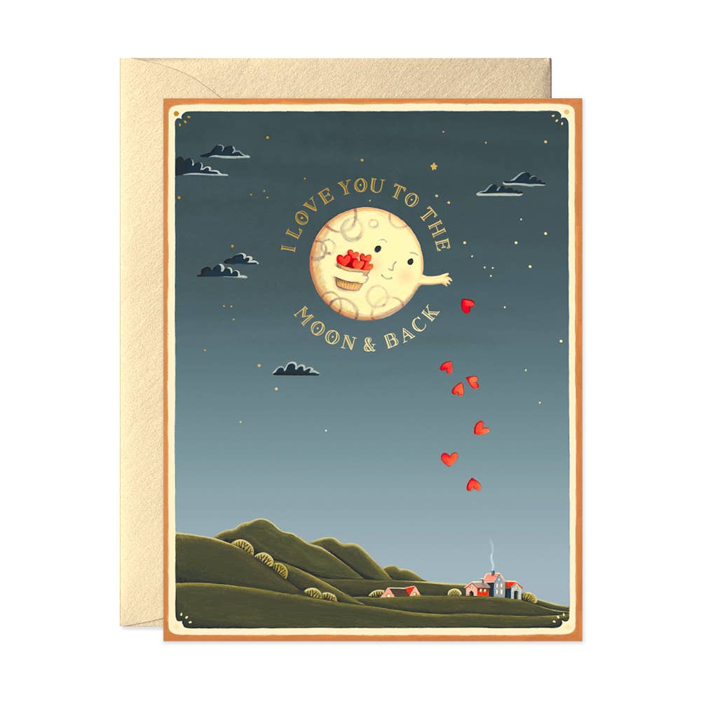 Moon and Back Love Greeting Card - The Regal Find