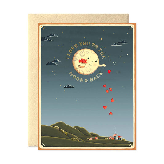 Moon and Back Love Greeting Card - The Regal Find