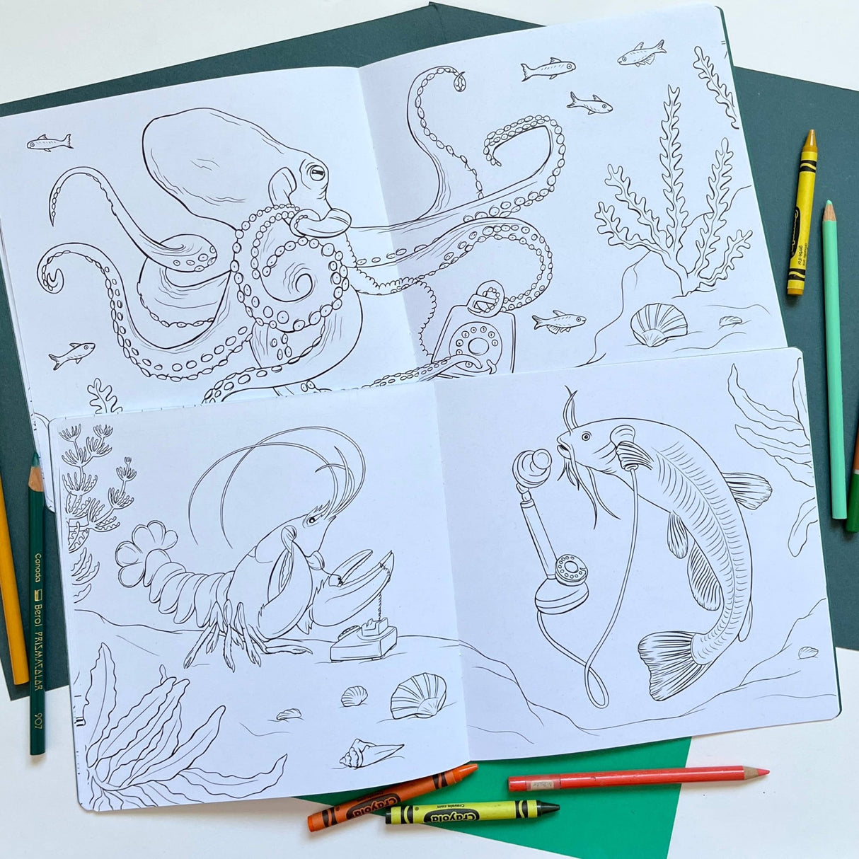 NEW - Coloring book, Animals on the phone - NEW: English - The Regal Find