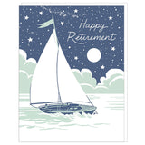 Nighttime Sailboat Retirement Card - The Regal Find