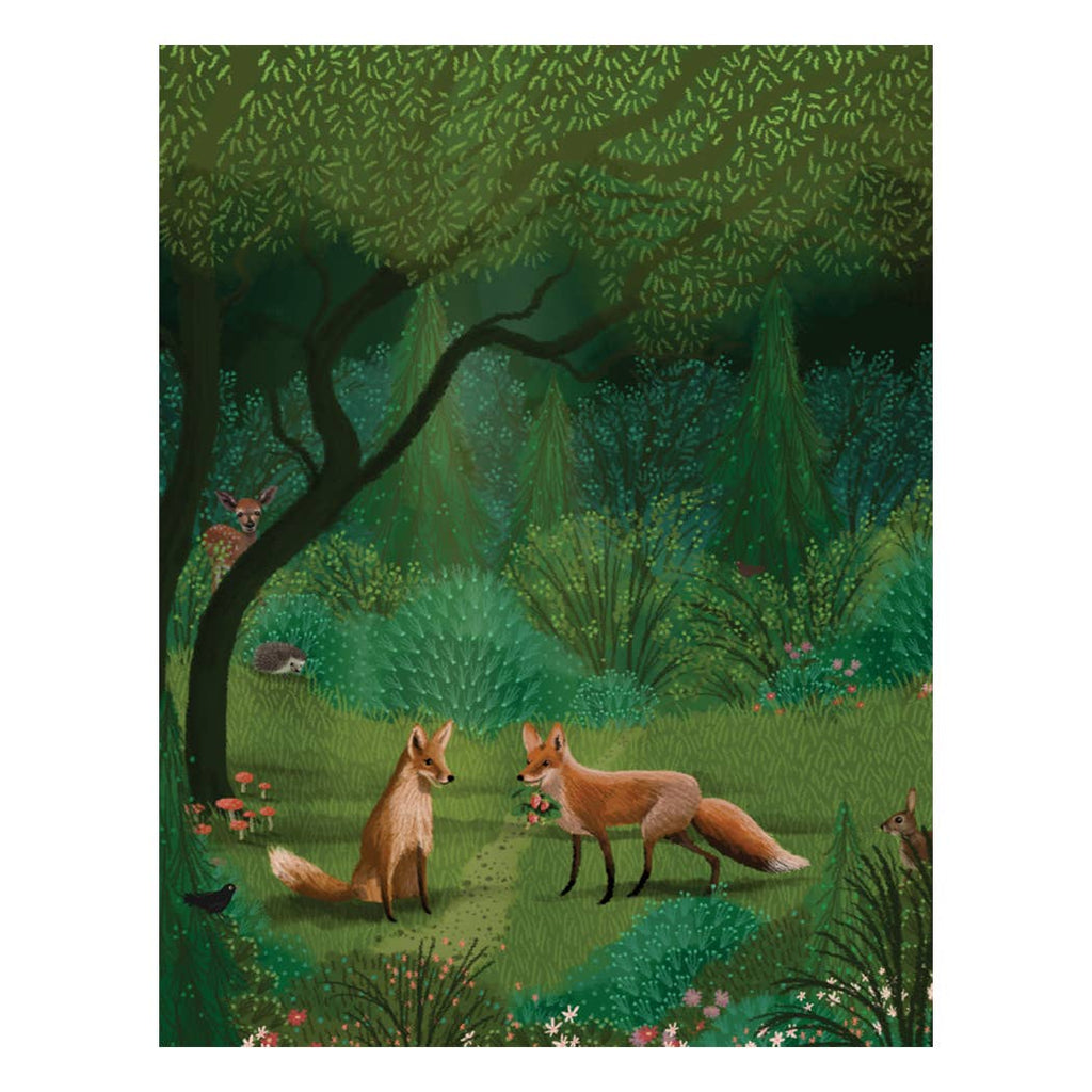 NO SRP - Woodland Foxes Birthday Card: Card with Envelope and Cello Jacket - The Regal Find