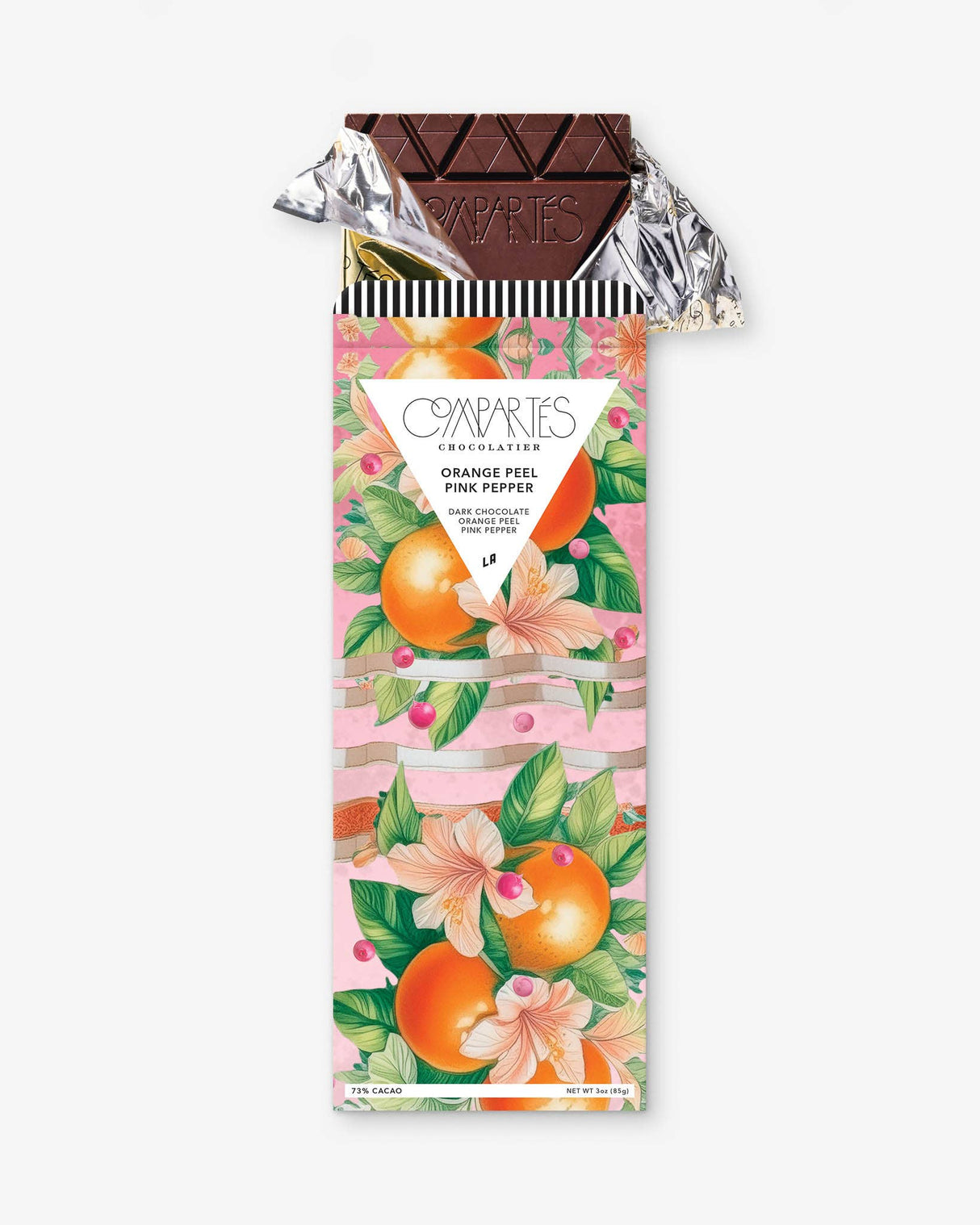 Orange Peel Pink Pepper Dark Chocolate Bar - Vegan - The Regal Find