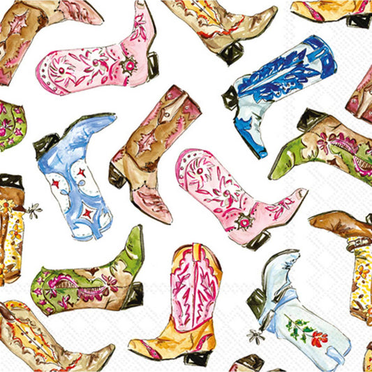 Paper Cocktail Napkins Pack of 20 Boot Scootin Rosanne Beck - The Regal Find