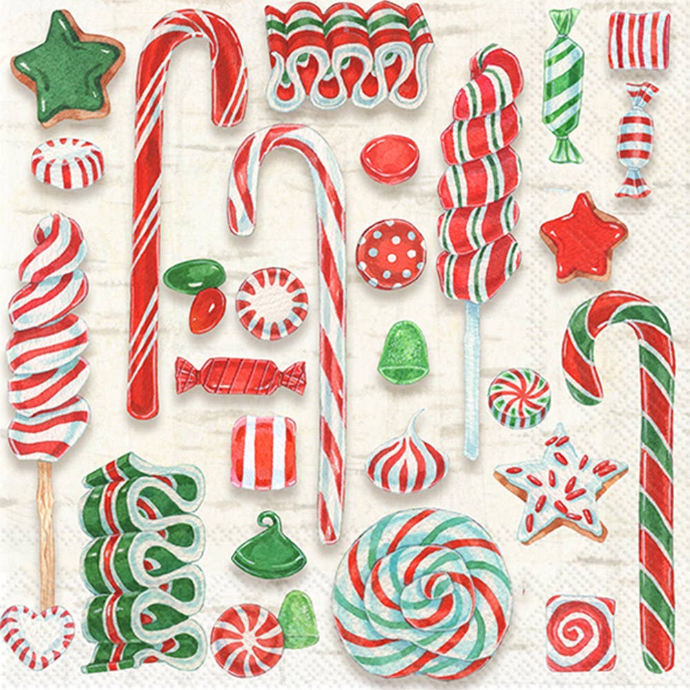 Paper Lunch Napkins 20/pack Santa Sweets Christmas - The Regal Find