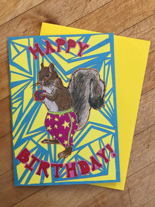 Party Pants Squirrel Birthday Card - The Regal Find