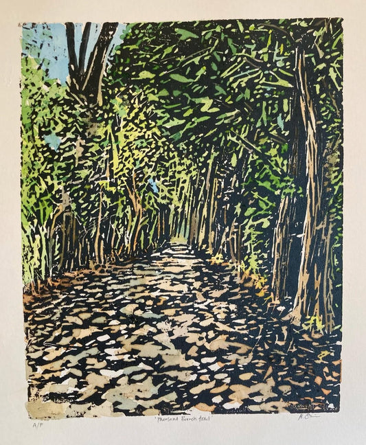 Pheasant Branch Trail Original Woodcut Print - The Regal Find