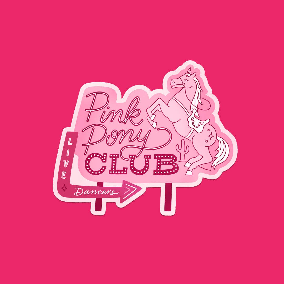 Pink Pony Club Vintage Sign Chappell Roan Inspired Vinyl Sticker - The Regal Find