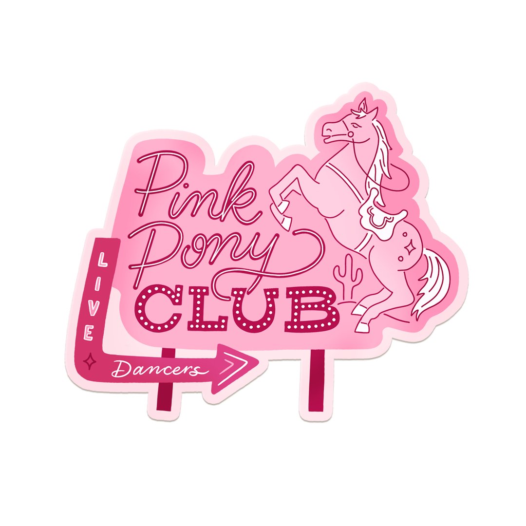 Pink Pony Club Vintage Sign Chappell Roan Inspired Vinyl Sticker - The Regal Find