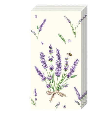 Pocket Tissues Pack of 10 Bouquet of Lavender Cream - The Regal Find