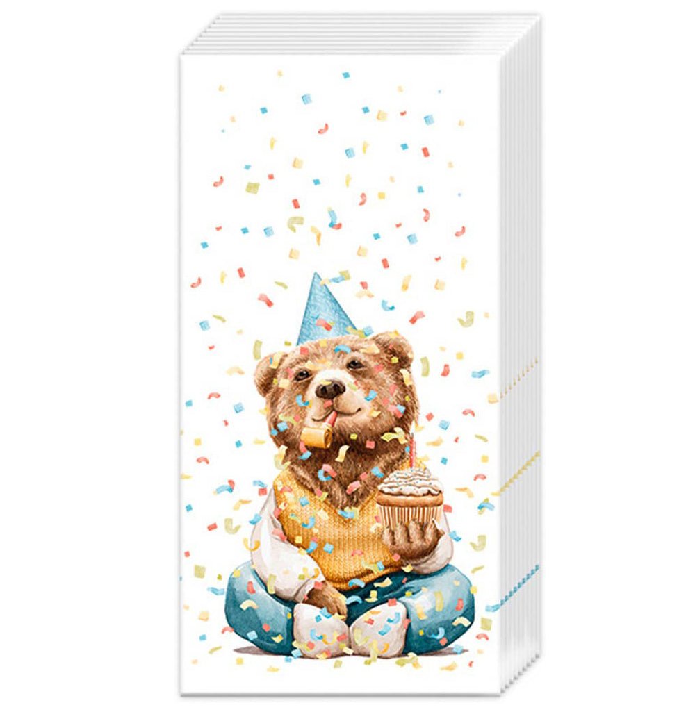 Pocket Tissues Pack of 10 Happy Teddy - The Regal Find