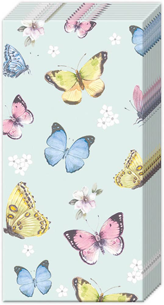 Pocket Tissues Romantic Butterflies Light Blue - The Regal Find