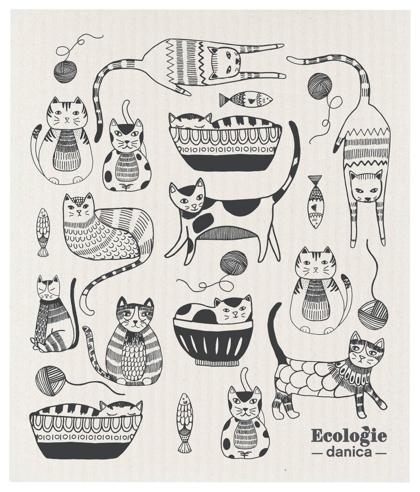 Purr Party Swedish Dishcloth - The Regal Find