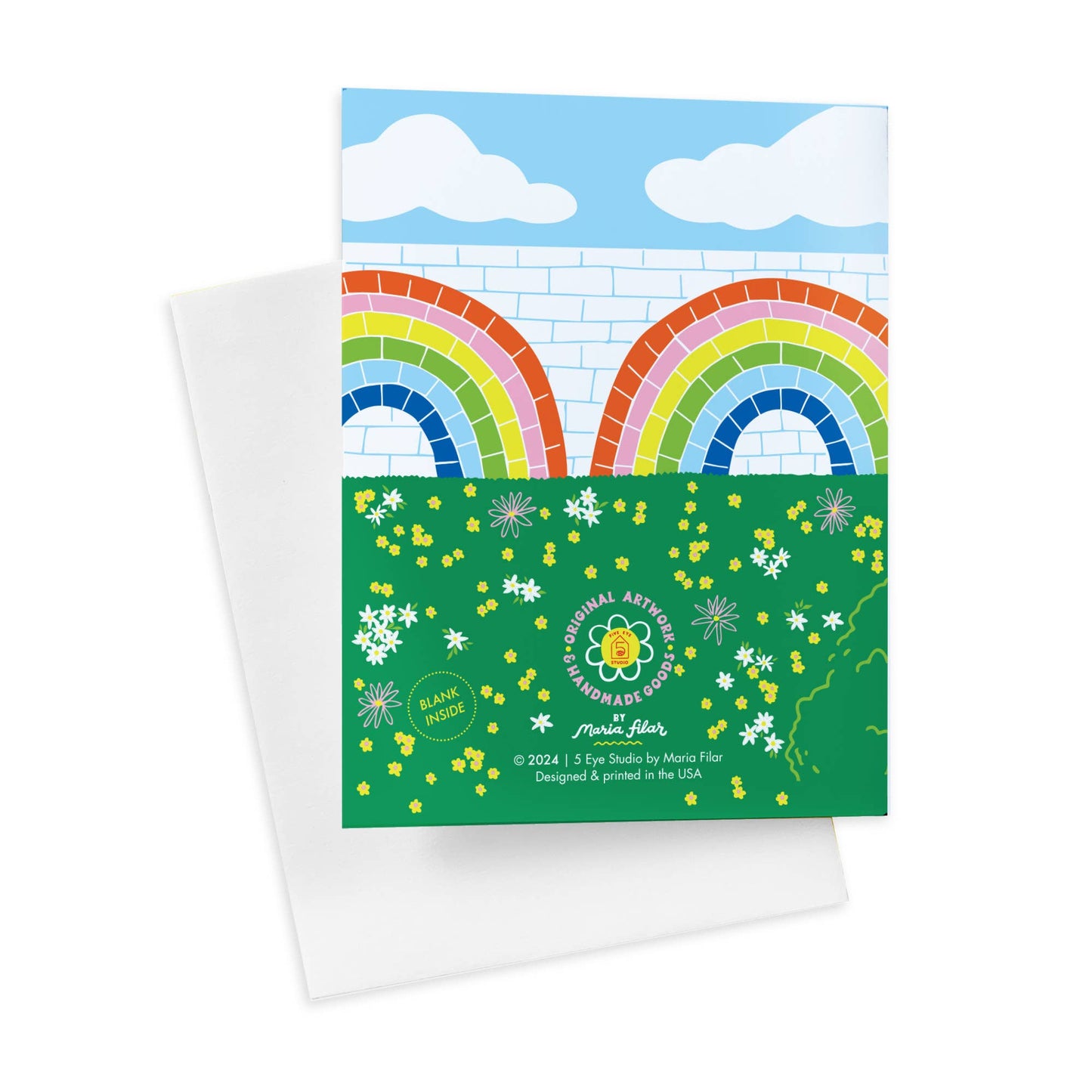 Rainbow Bridge Pet Loss A2 Single Greeting Card - The Regal Find