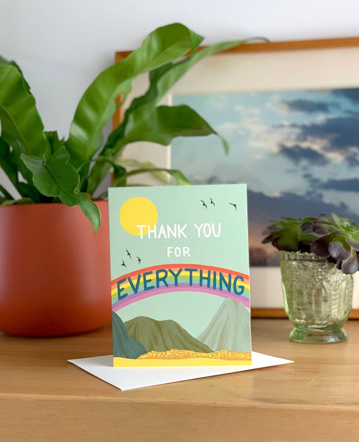 Rainbow Mountain Landscape Thank You Card - Boxed Set of 8 - The Regal Find