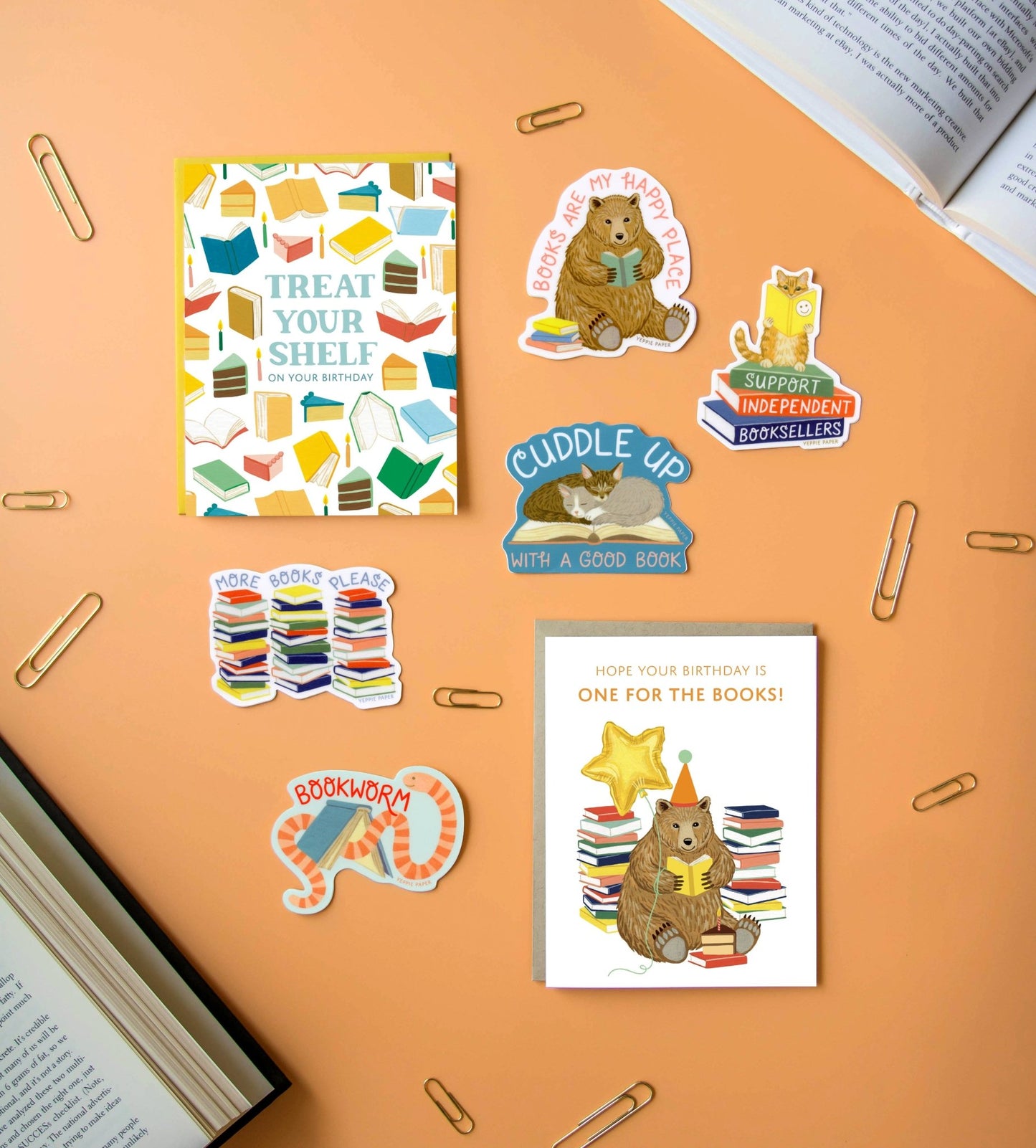 Reading Bear with Books and Cake Birthday Card - The Regal Find