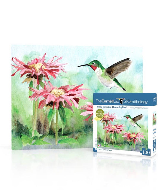 Ruby - throated Hummingbird Mini - 100 Piece Mini Puzzle - The Regal Find