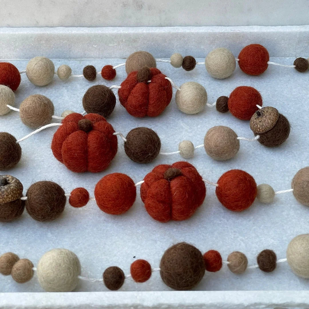 Felted Garland - Pumpkin
