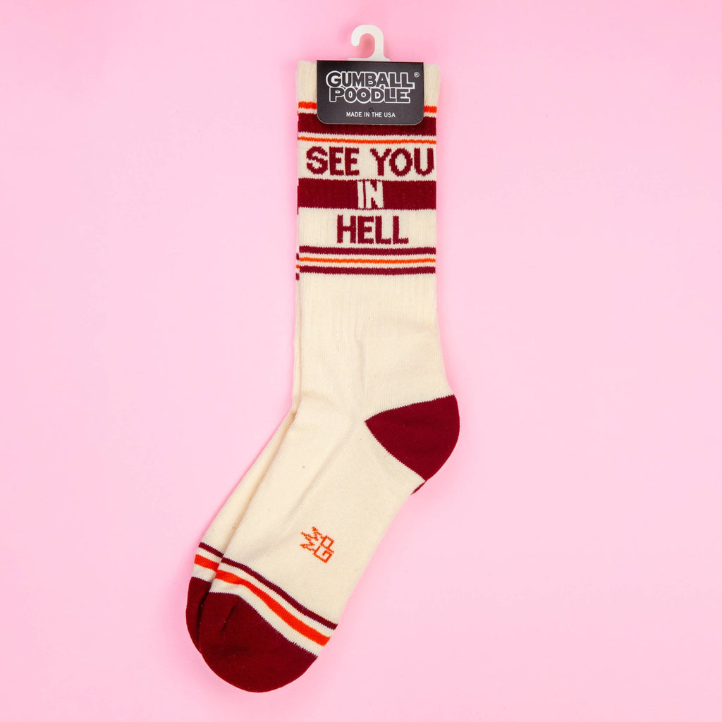 See You in Hell Gym Crew Socks - The Regal Find