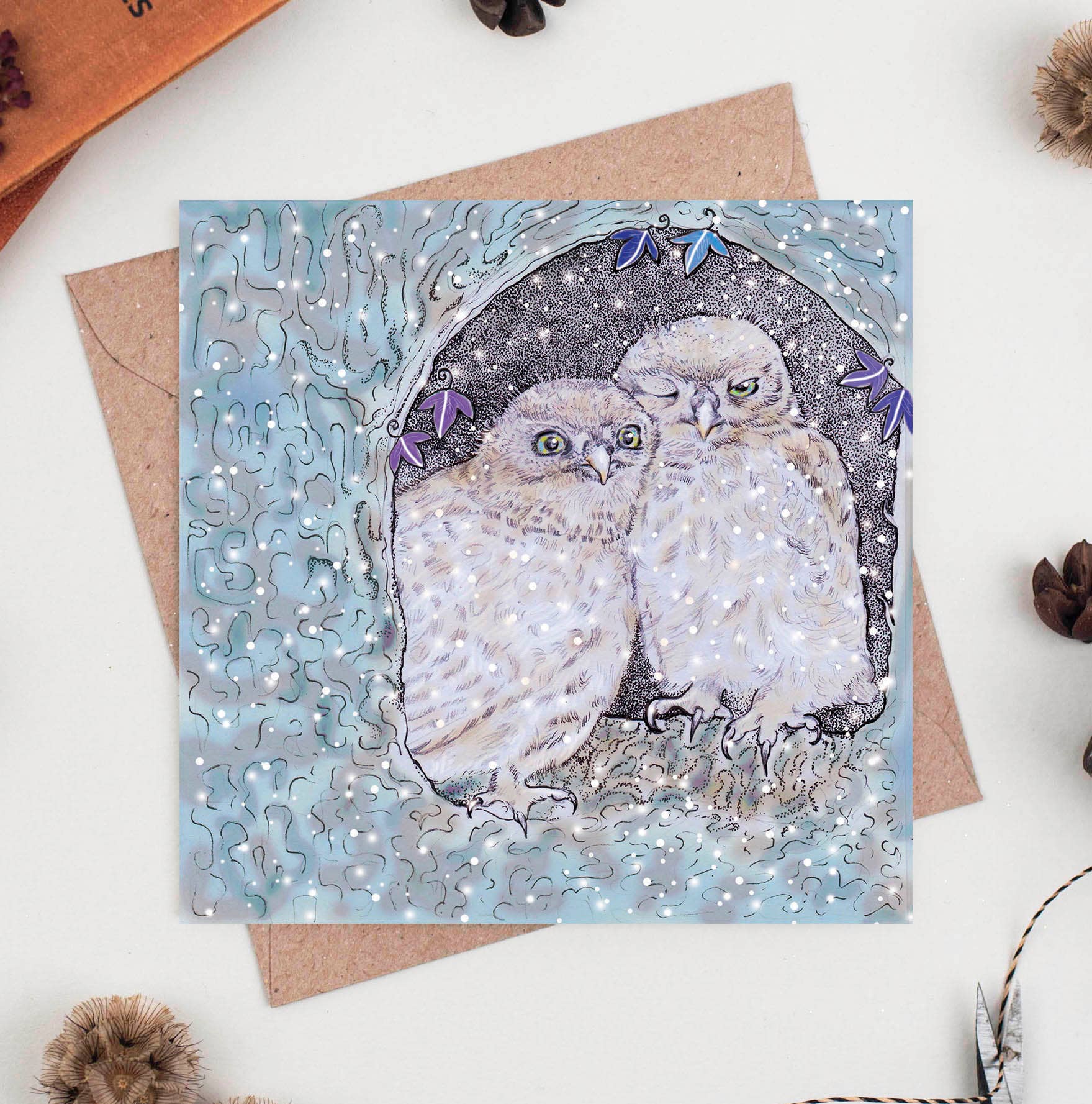 Snuggling Owls Greeting Card - The Regal Find