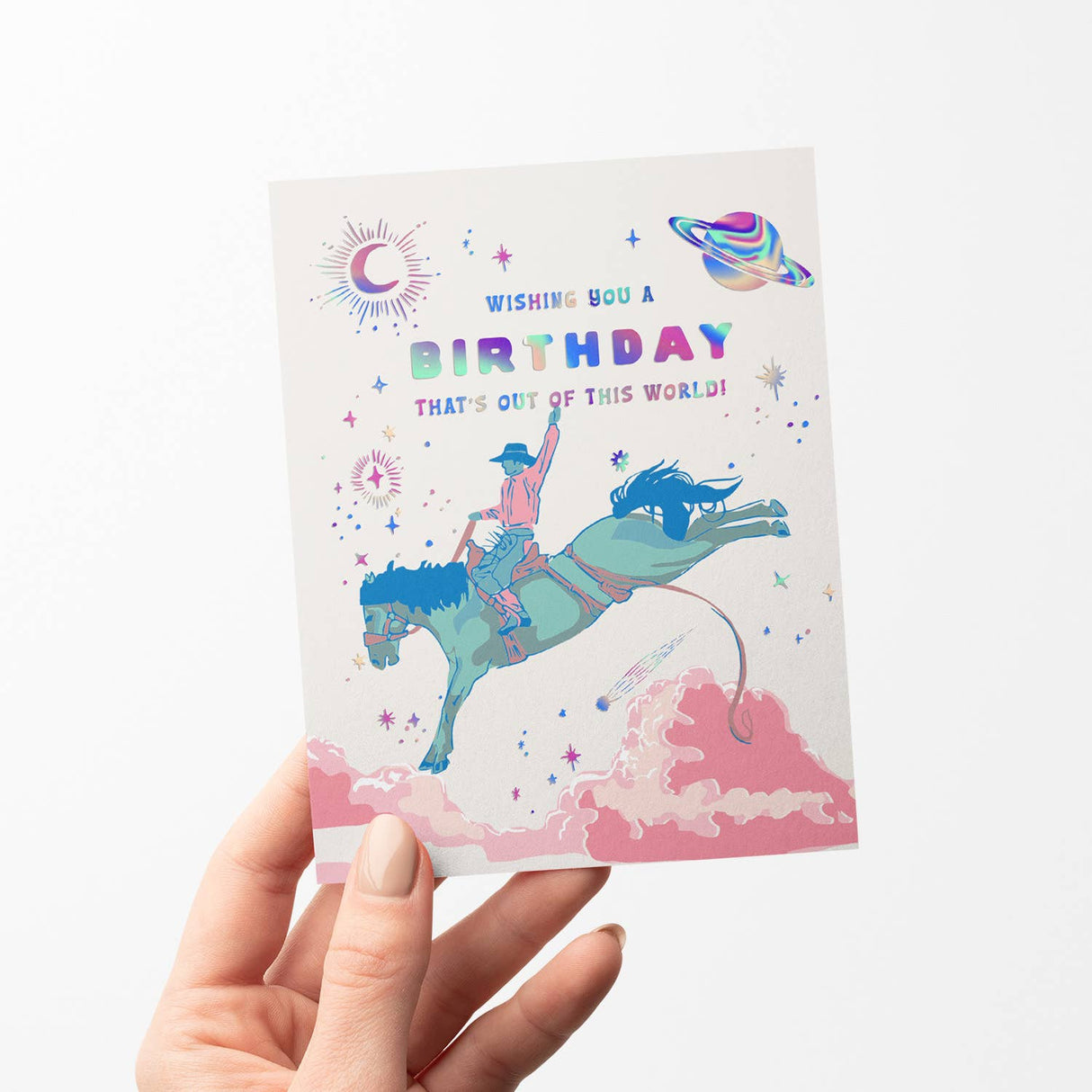 Space Cowboy Birthday Greeting Card - The Regal Find