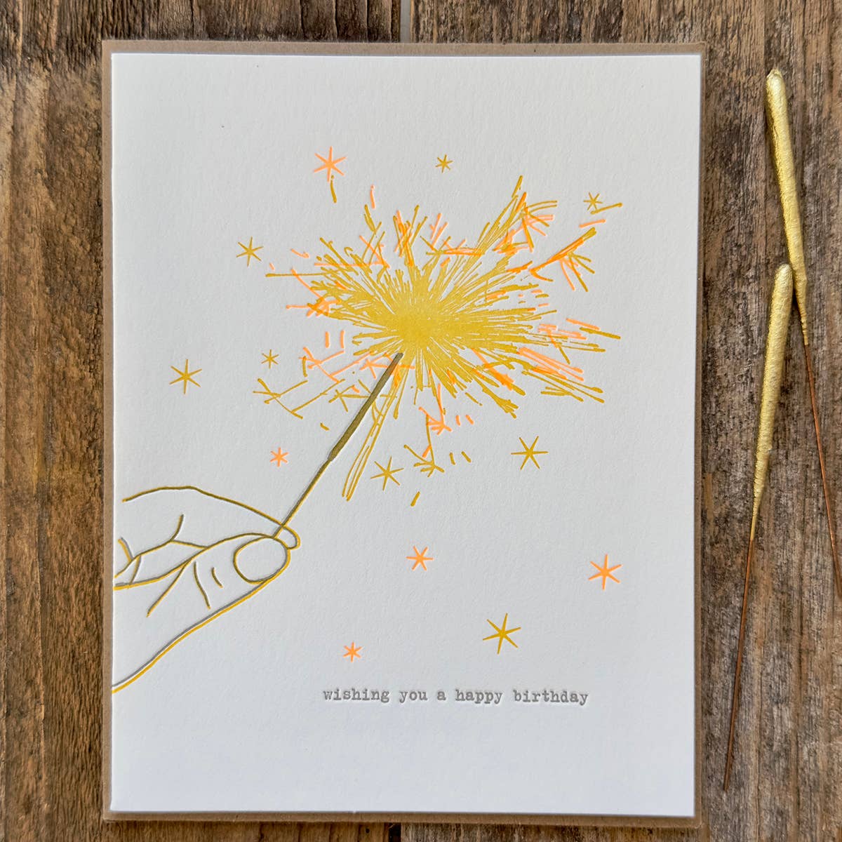 Sparkler Wishes Happy Birthday Letterpress Card - The Regal Find