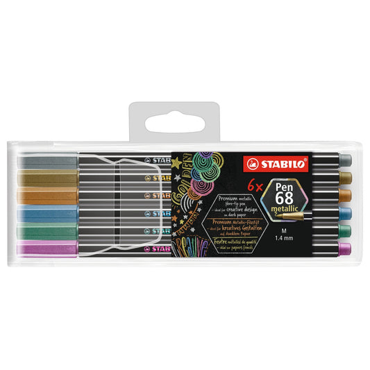 STABILO Pen 68 Metallic Set, 6 - Colors - The Regal Find