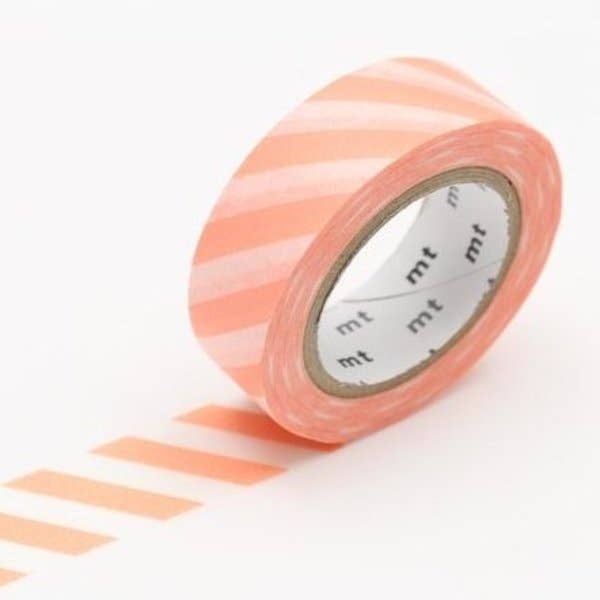 Tape Single: Stripe Salmon Pink - The Regal Find