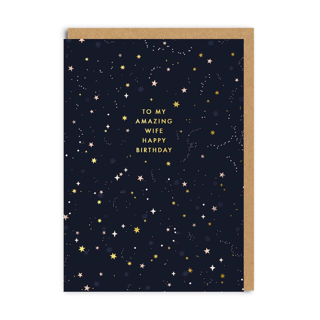 To My Amazing Wife Stars Birthday Greeting Card - The Regal Find