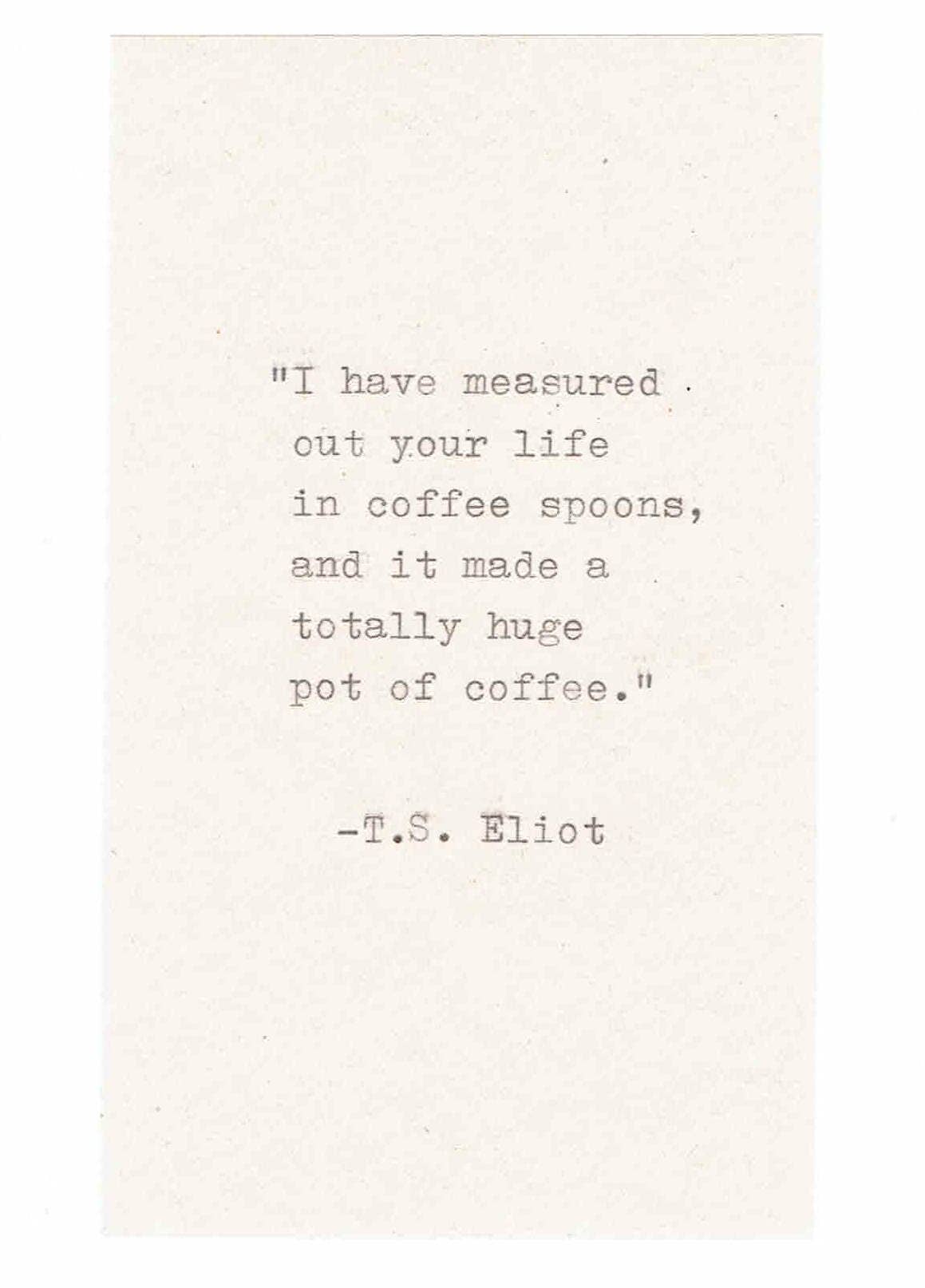 T.S. Eliot Coffee Spoons Funny Birthday Card - The Regal Find
