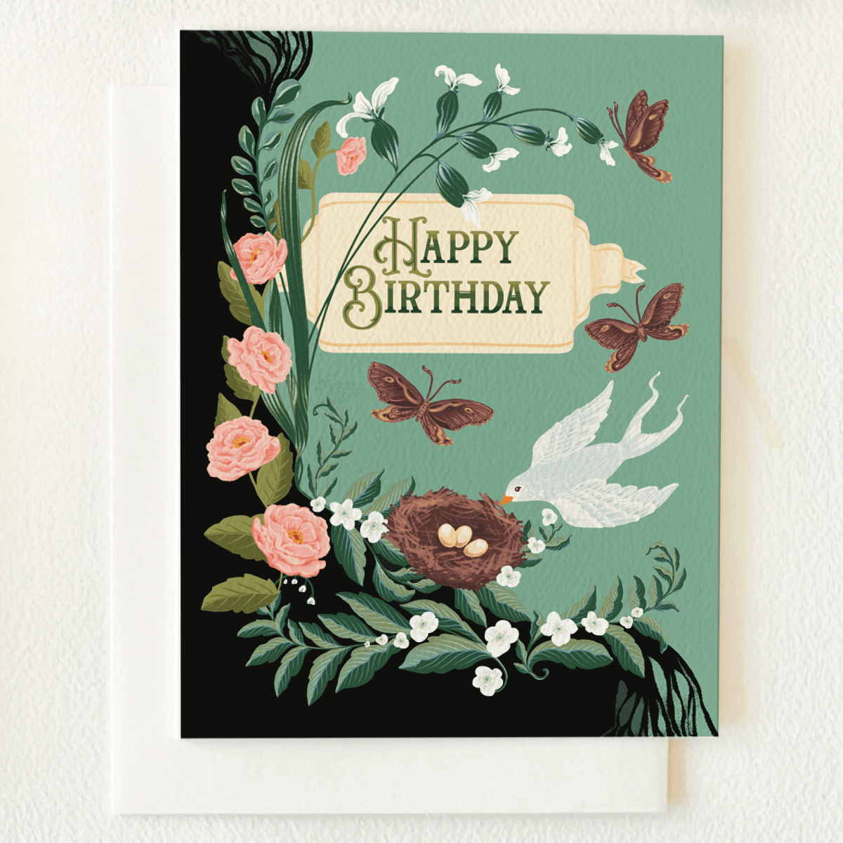 White Swallow Birthday Card - The Regal Find