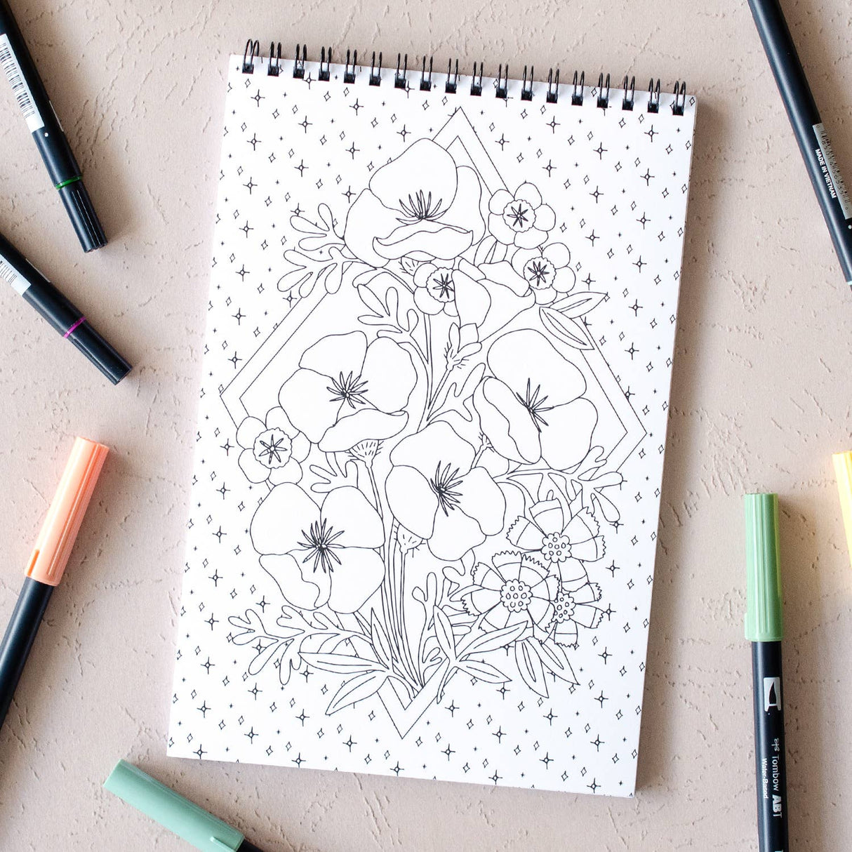 Wildflowers Premium Coloring Book - The Regal Find