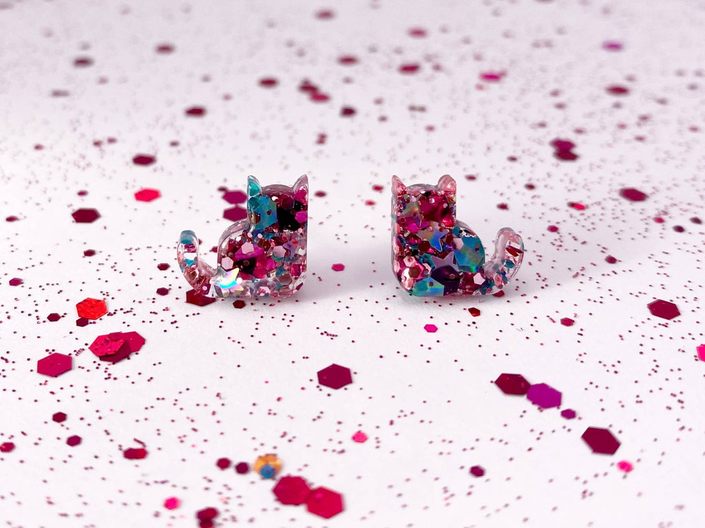 Adorable Kitty Cat Stud Earrings: Black - The Regal Find