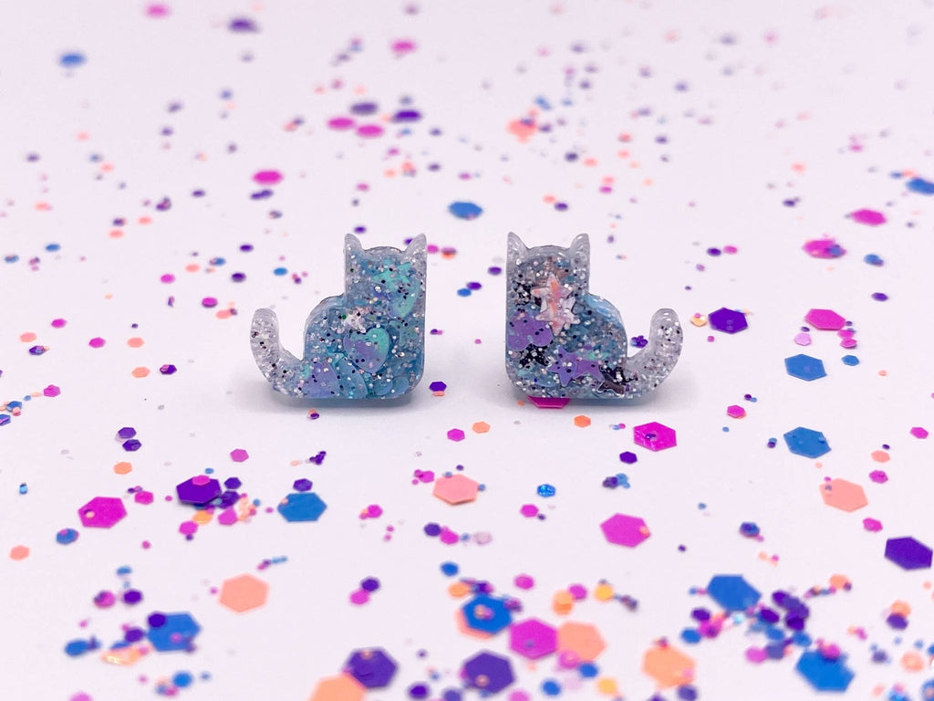 Adorable Kitty Cat Stud Earrings: Black - The Regal Find