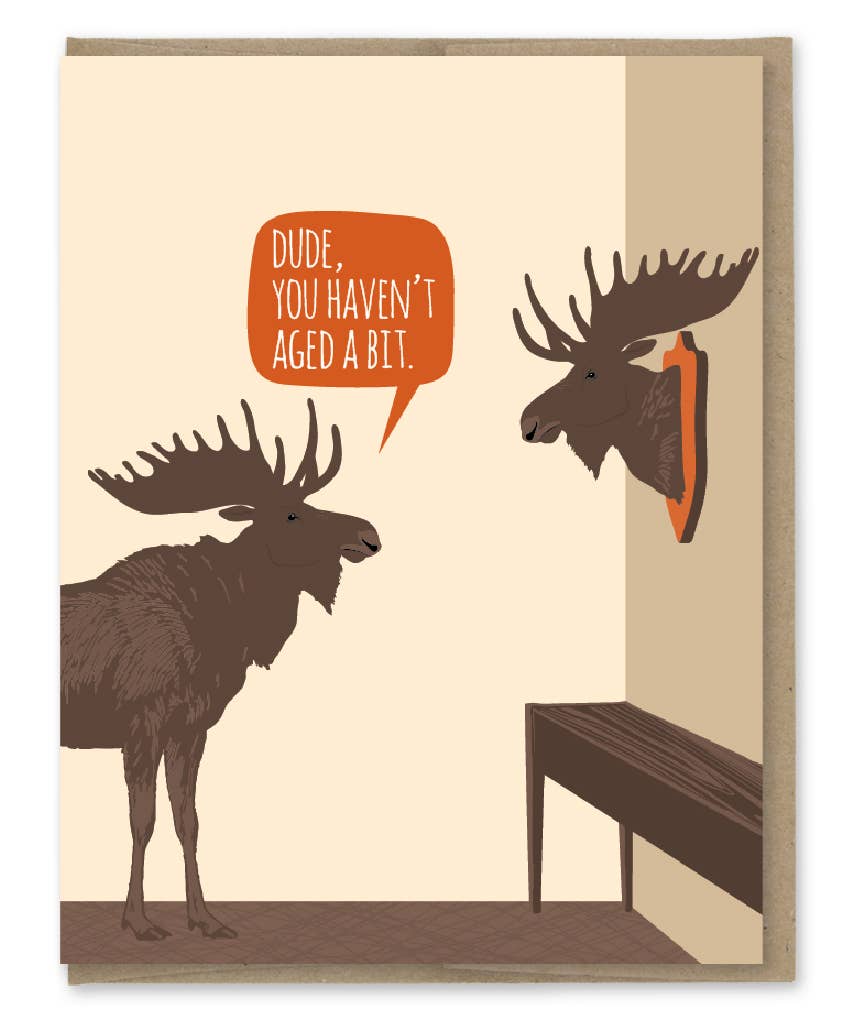 Aged Moose Trophy Birthday Card - The Regal Find