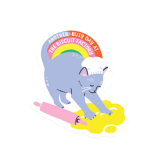 Biscuit Factory Kitty Clear Vinyl Sticker - The Regal Find