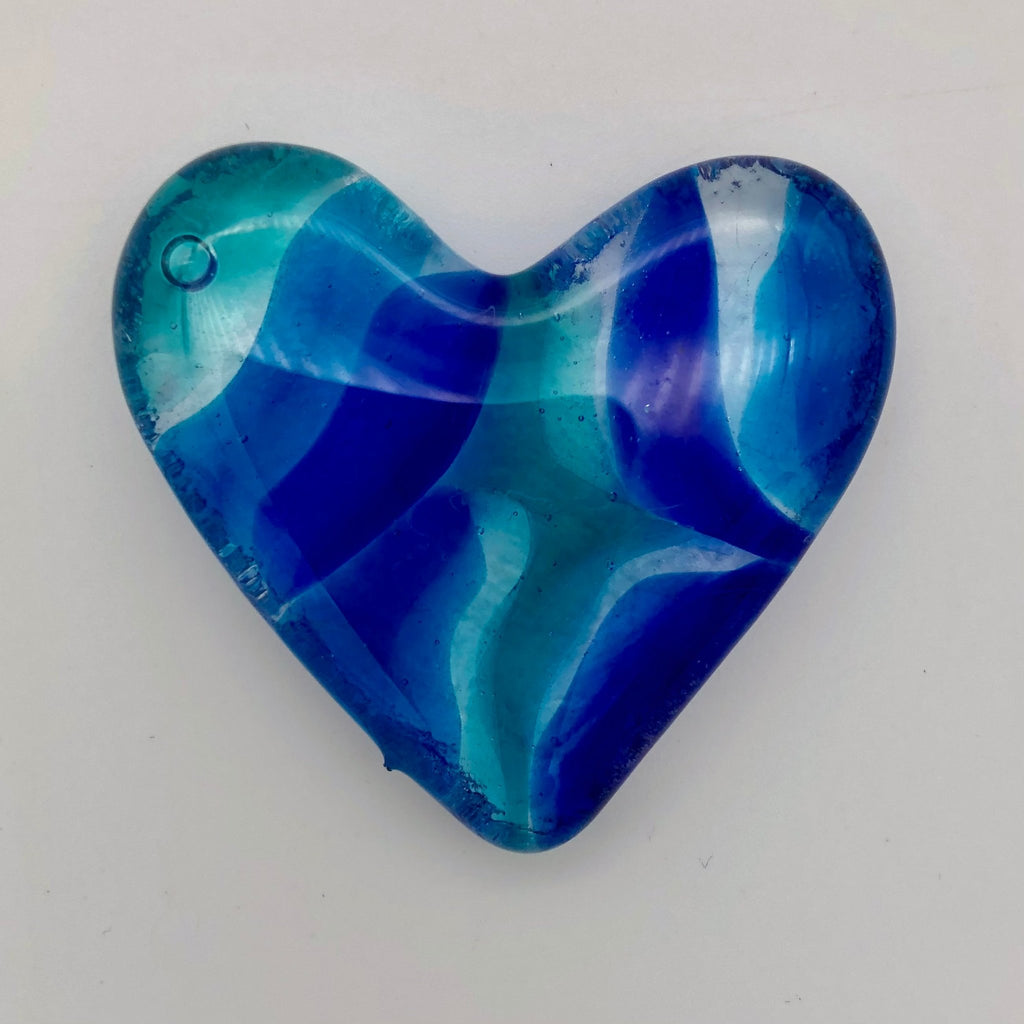 Blue and Green Glass Pocket Hearts - The Regal Find
